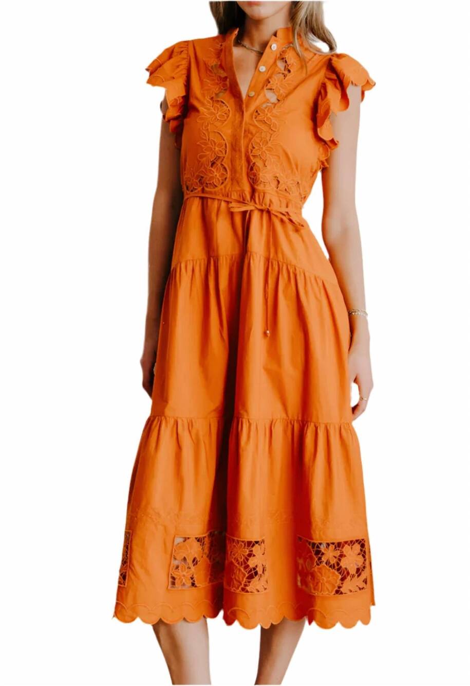 NEW LOVE THE LABEL romy midi dress in cinnamon